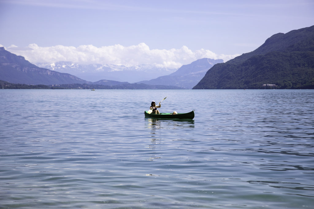 kayak avec son chien lac du bourget savoie